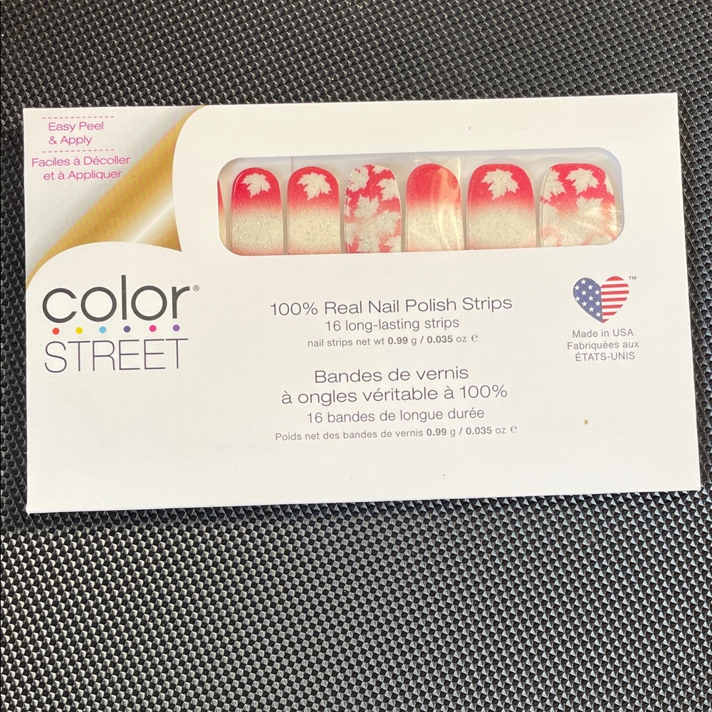 Color Street Festive Red and Cream Nail Strips